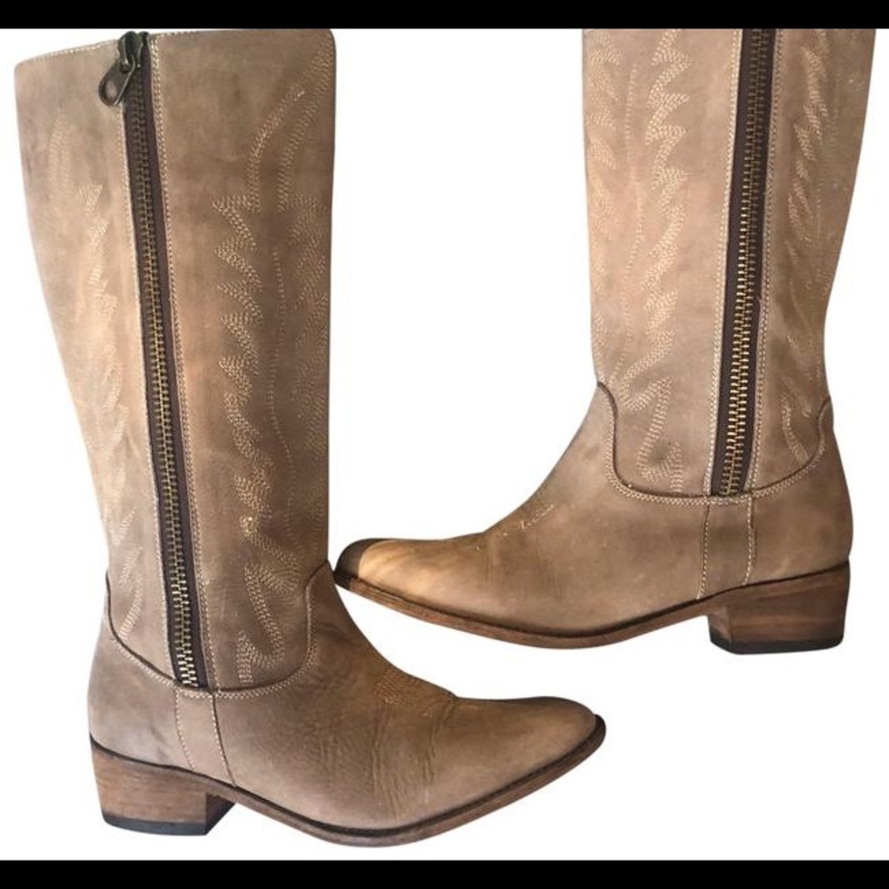 Steve Madden Zip Up Cowboy Riding Boots
